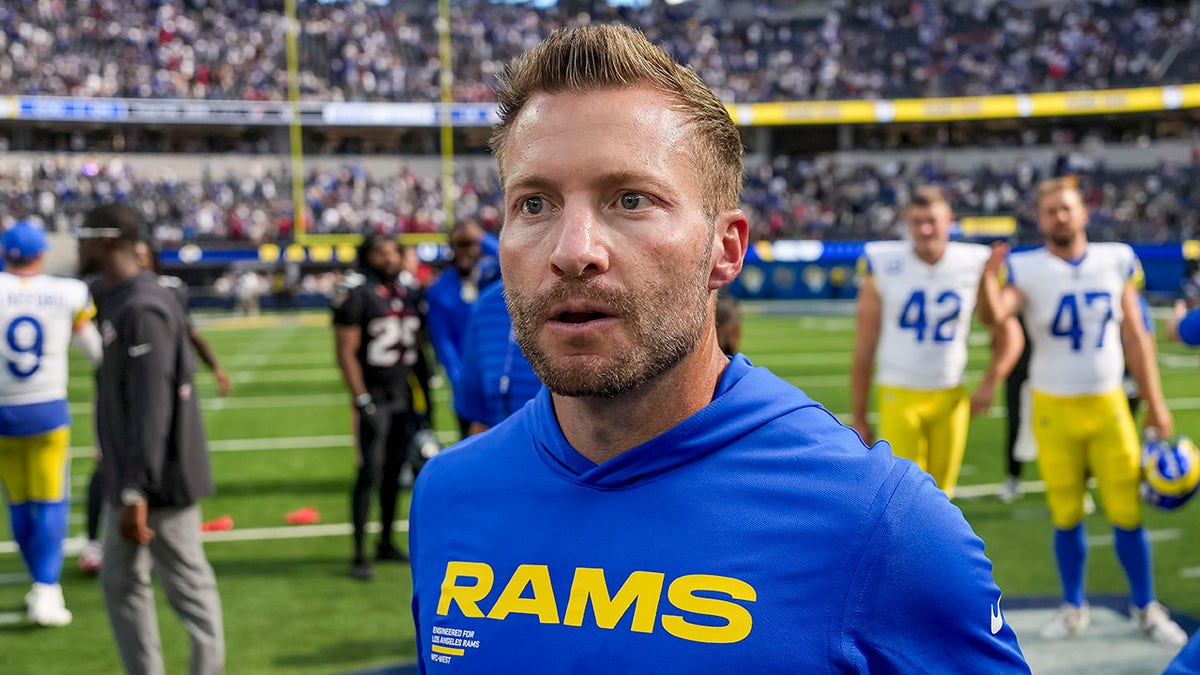 McVay on the sideline during the Rams' earlier win over the Texans